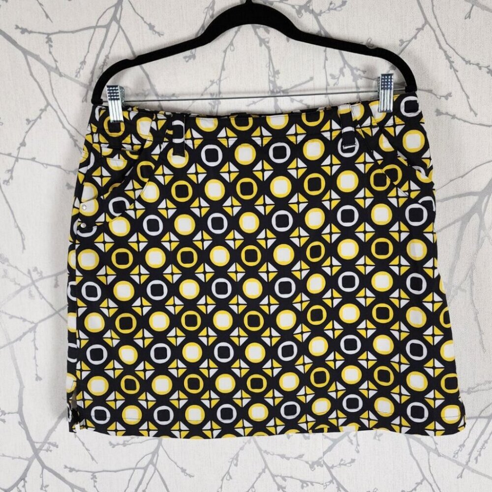 N'VO by Lanctot Yellow Geometric Printed Skort